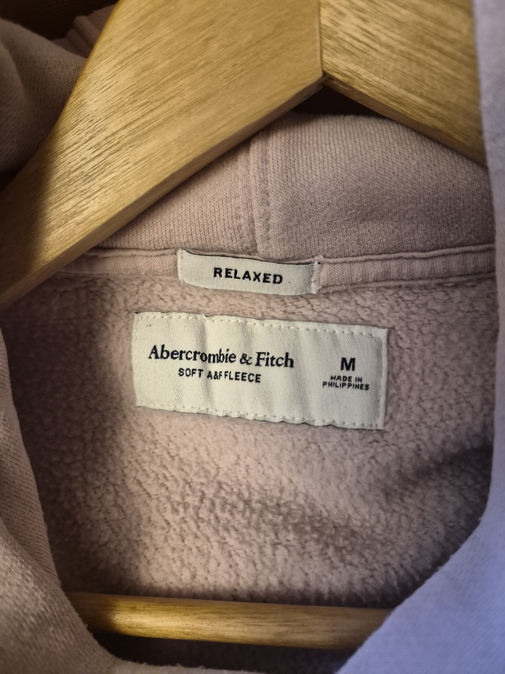 Abercrombie & Fitch Women’s M Relaxed Soft A&F Fleece Hoodie Dusty Pink - Picture 7 of 7